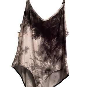 Stylish Black and Gray Women's Bodysuit